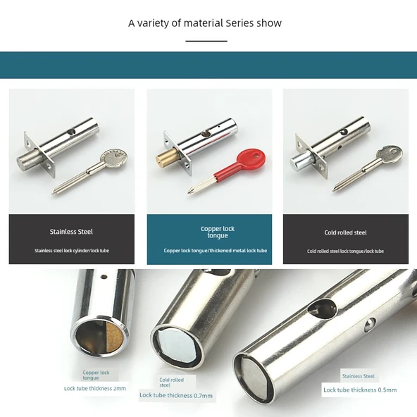 Kolay Kurulum Boru Kuyu Kilidi - Parlak Altın Bakır Kilit Dili - Resim 5