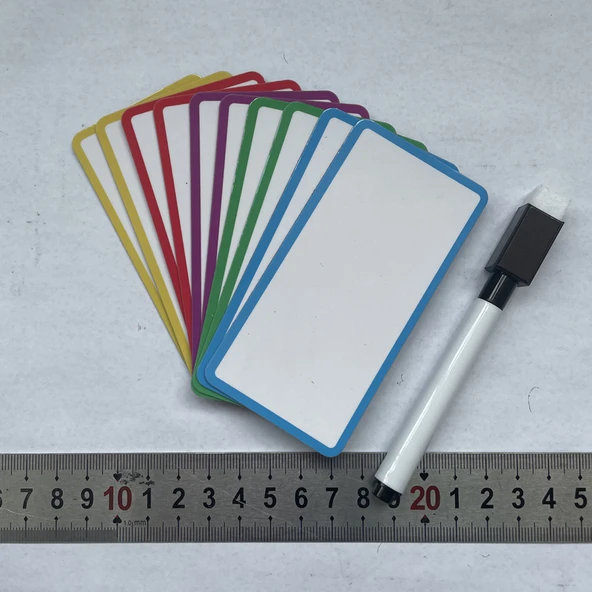 Manyetik Silinebilir Etiket Sticker - Karışık Renk 10 Adet (5*10cm)
