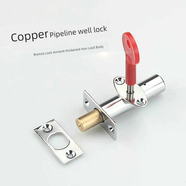 Kolay Kurulum Boru Kuyu Kilidi - Parlak Altın Bakır Kilit Dili - Resim 3