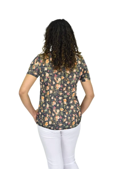 Kadın Kısa Kol Baskılı Bluz BGL-ST04698 - Resim 5