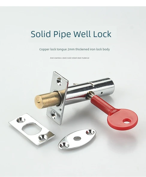 Kolay Kurulum Boru Kuyu Kilidi - Parlak Altın Bakır Kilit Dili - Resim 8