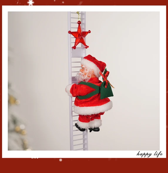 Noel Baba Tırmanma Oyuncakları - Paraşüt Noel Baba - Üç Pil ile - 11