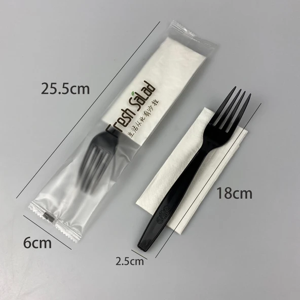 Tek Kullanımlık Plastik Salata Çatalı - Ayrı Ambalaj - 100 Adet - 8