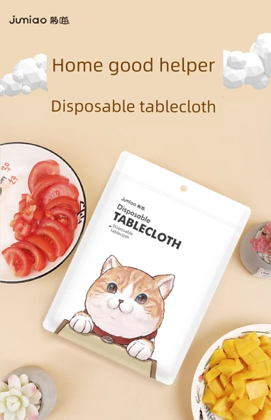 Tek Kullanımlık Plastik Masa Örtüsü - Beyaz - 1.0x1.0 m - 50 Adet/Paket - 7