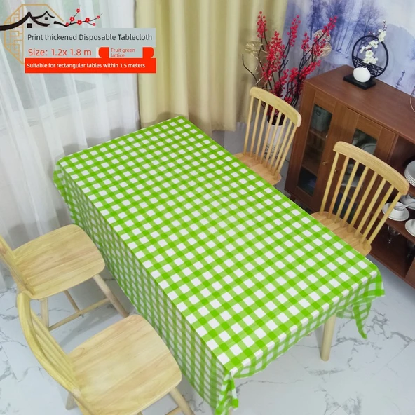 Tek Kullanımlık Kareli Masa Örtüsü - 1.2m x 1.8m Meyve Yeşili - 10 Adet