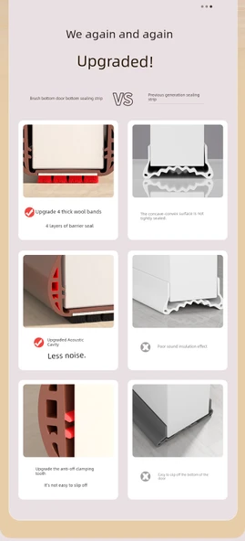 Kapı Altı Sızdırmazlık Şeridi - Beyaz - Küçük D - 6 Metre [9*6mm] - Resim 12