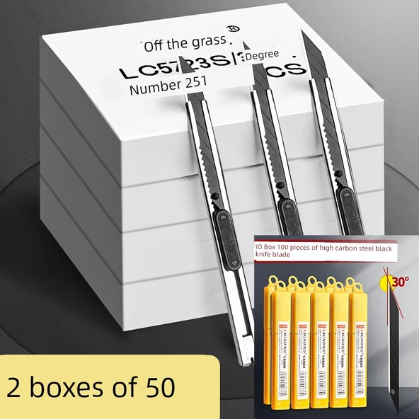 Sanat Bıçağı Siyah Kenar 30/2 Kutu 50 Paket 100 Siyah Kenar Bıçak