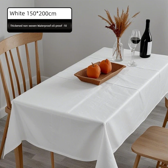 Kalın Tek Kullanımlık Masa Örtüsü - Beyaz - 150x200cm - Model 2
