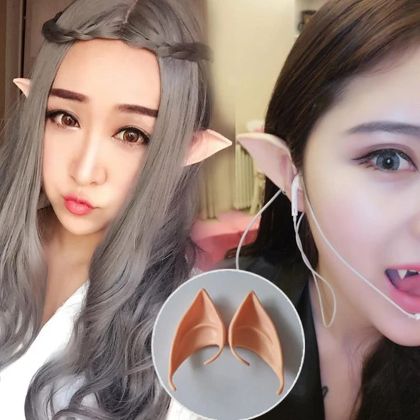 Noel Cosplay Elf Vampir Sahte Sivri Kulak - Elf Sivri Kulak 10cm - 3