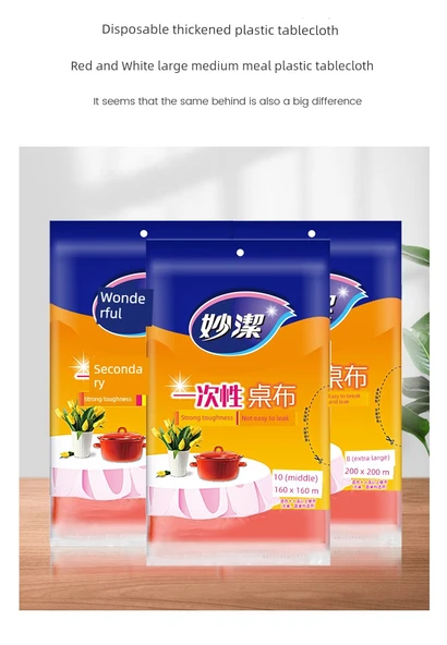 Tek Kullanımlık Masa Örtüsü - Kırmızı - Ekstra Büyük 2 m x 2 m - 7 Paket 56 Adet - 6