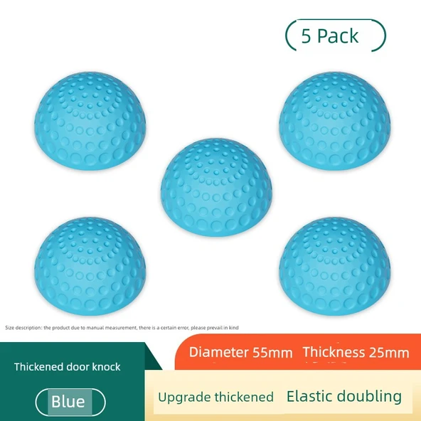 Kalınlaştırılmış Silikon Çarpışma Önleyici Kapı Sticker Ped - 5 Paket Süper Kalın Mavi