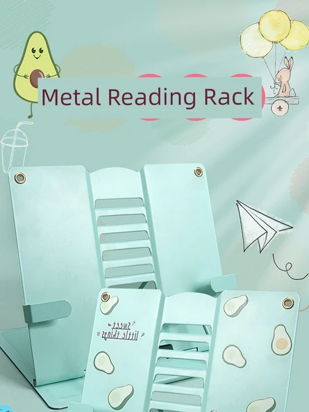 Çocuklar için Metal Okuma Rafı - Açık Mavi - Baskısız Rüzgar - 7