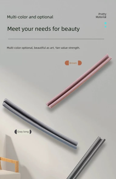 Rüzgar Engelleyici Ses Geçirmez Kapı Contası - Beyaz - 93cm Kapı Altı Özel - 5 Adet - 10