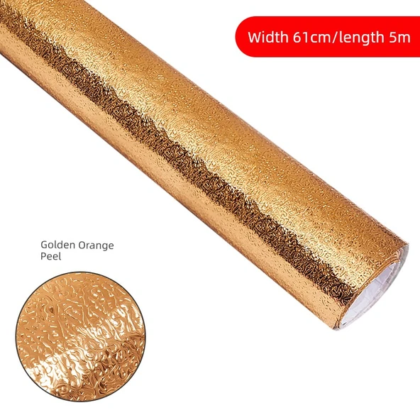 Yapışkan Mutfak Alüminyum Folyo Kağıdı - Altın Portakal Kabuğu - 61cm x 5m