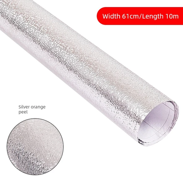 Yapışkan Mutfak Alüminyum Folyo Kağıdı - Gümüş Portakal Kabuğu - 61cm x 10m