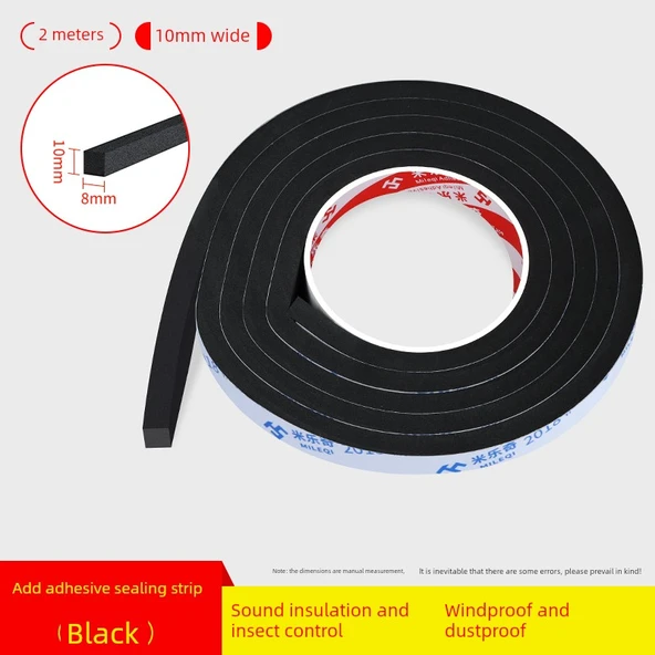 Kapı Sızdırmazlık Şeridi - 10mm Genişlik - 2m Uzunluk - 8mm Kalınlık