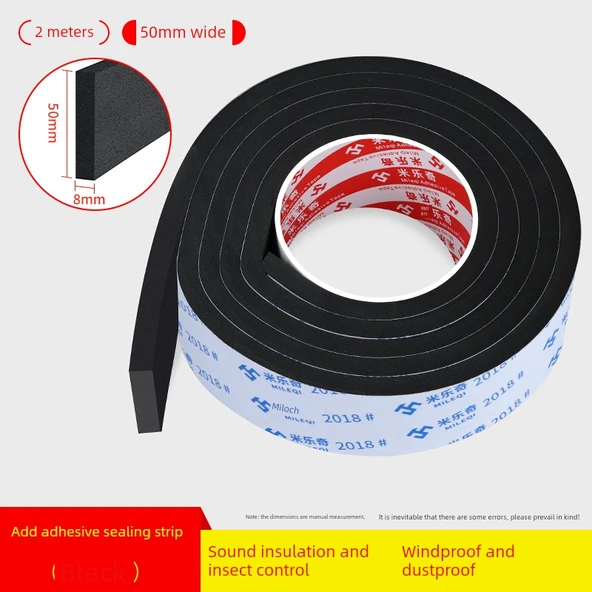 Kapı Sızdırmazlık Şeridi - 50mm Genişlik - 2m Uzunluk - 8mm Kalınlık
