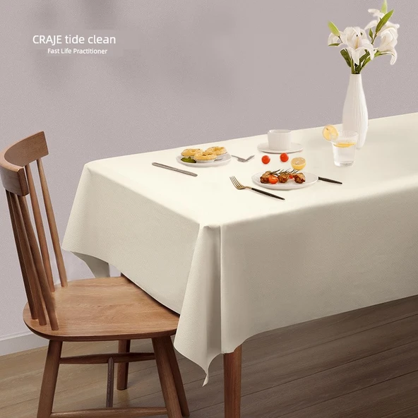 Tek Kullanımlık Su Geçirmez Masa Örtüsü - Açık Süt Sarısı 1.2x1.8 Metre - 5 Adet