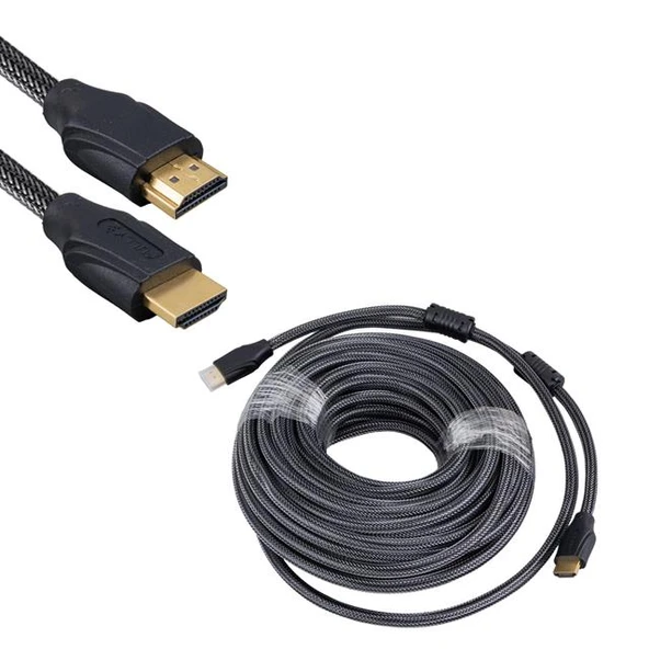 Fully G-507D 10 Metre Örgülü Gold Uçlu HDMI Kablo - Resim 2