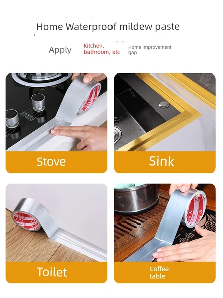Su Geçirmez Yapıştırıcı Bant - Altın - 10cm Genişlik - 10m Uzunluk - 6
