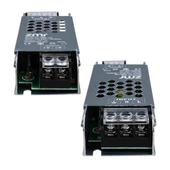 ZMR ZMR-700/B.00 12 Volt 3 Amper 36 Watt Slim Metal Kasa Adaptör - 2