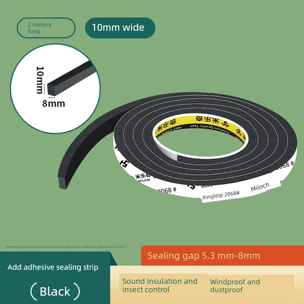Kapı Kenarı Ses Yalıtım Bandı - 10mm Genişlik x 2m Uzunluk [8mm Kalınlık]