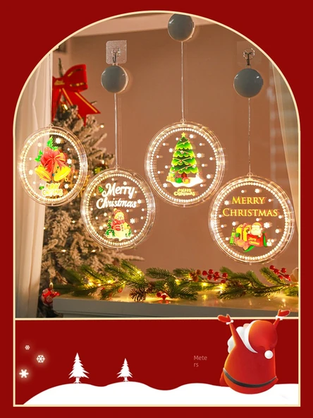 3D Boyama Noel Baba Süsleme - Pil ve Askı Dahil - 6