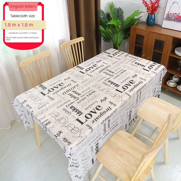 Tek Kullanımlık Masa Örtüsü - 1.8m x 1.8m - İngiliz Harfleri - 10 Adet