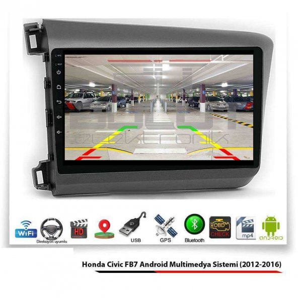 Honda Civic FB7 Android Multimedya Sistemi (2012-2016) 2 GB Ram 16 GB Hafıza 8 Çekirdek Necvox Evervox BRC - 4
