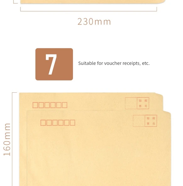 Kraft Kağıt Zarf No. 7 Beyaz 100 Adet - 11