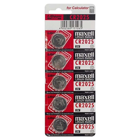 Maxell CR 2025 Lithium Pil 5’li Paket