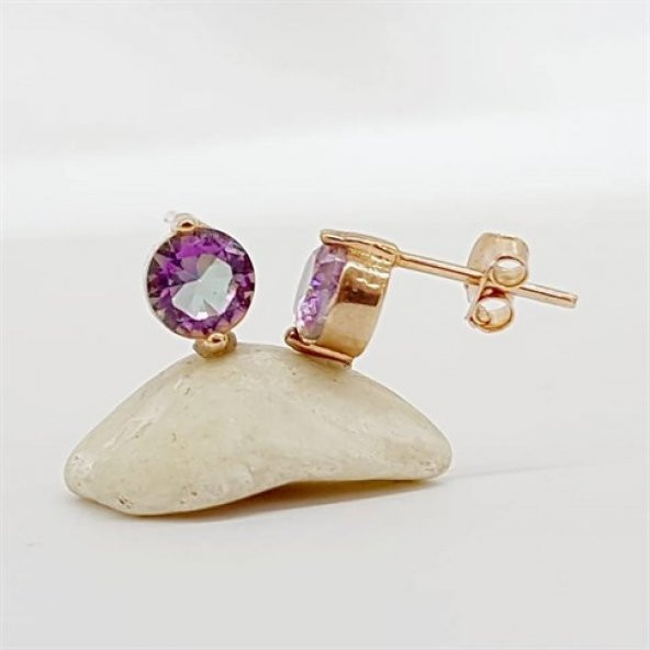 Mistik Topaz Taşlı 925 Ayar Gümüş Küpe ürün görseli