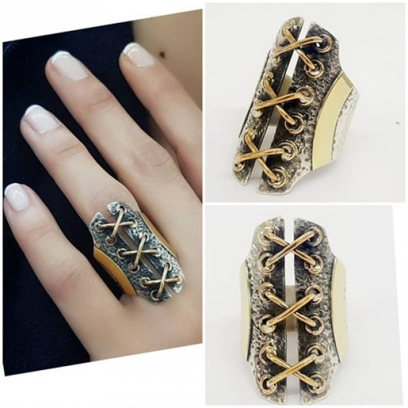 Tasarim El Isciliginde 925 Gumus Modern Yuzuk ürün görseli