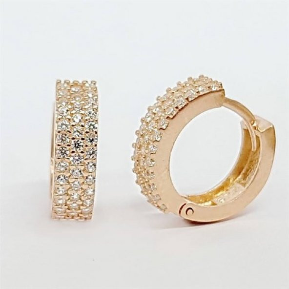 Uc Sira S Boy Gumus Rose Halka Kupe ürün görseli