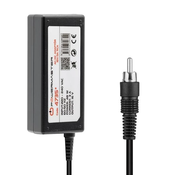 Powermaster PM-4735* 16 Volt - 3 Amper Tos Fişli Rca Santral Adaptörü
