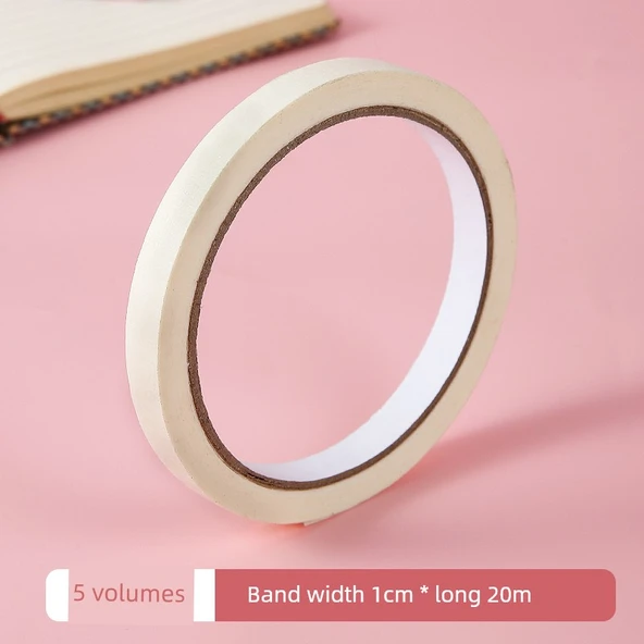 Yazılabilir Maskeleme Bandı - 1cm Genişlik - 20m Uzunluk - 5 Rulo