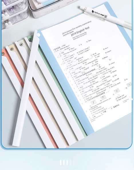A4 Dönme Çubuklu Dosya Kapağı - Morandi - 10 Paket - 9