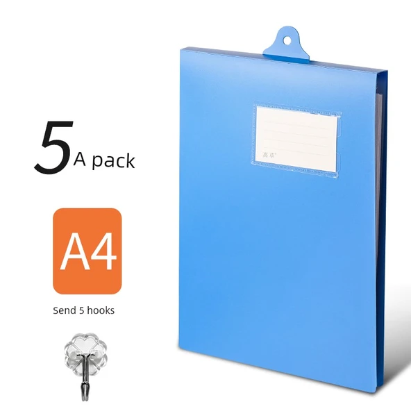 A4 Askılı Dosya Klasörü - 5'li Paket - 5 Askı ile