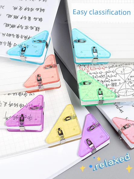 Üçgen Klipsli Köşe Dosyası - 5 Pembe - 5