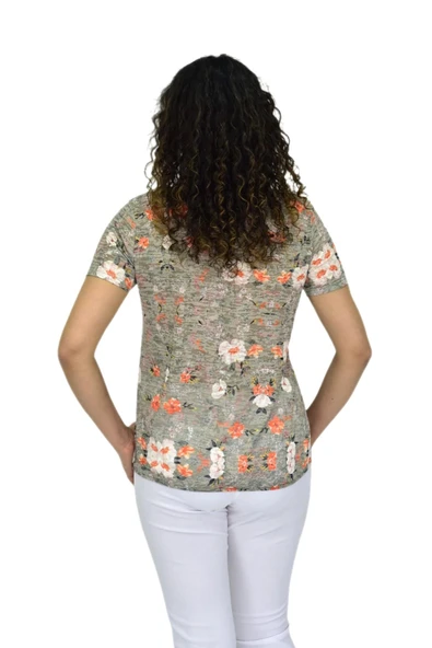 Kadın Kısa Kol Baskılı Bluz BGL-ST04688 - Resim 5