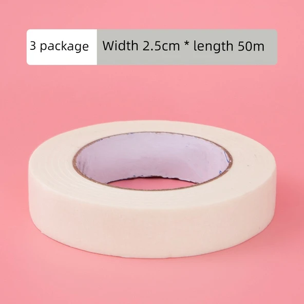 Maskeleme Bandı - 2.5cm Genişlik - 50 Metre Uzunluk [3 Rulo]