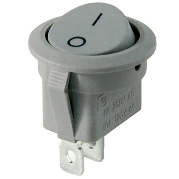 IC-133B Gri 2 Pinli Işıksız Yuvarlak Açma-Kapama Anahtarı ürün görseli