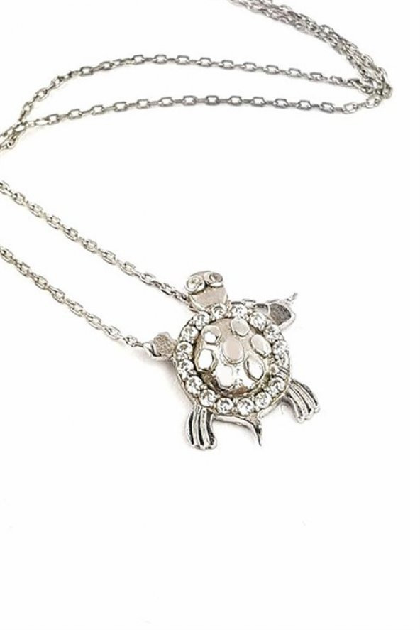 Kaplumbağa Figürlü Gümüş Bayan Kolye ürün görseli