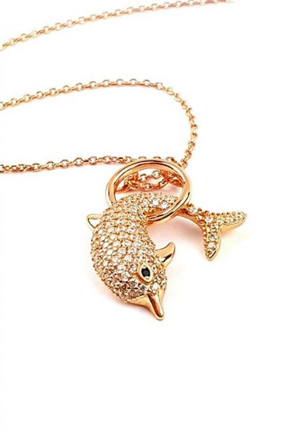 Yunus Figürlü Gümüş Rose Kolye ürün görseli