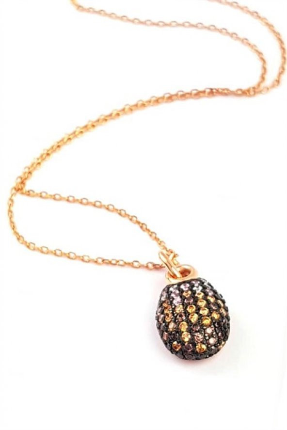 Zirkon Taşlı İtalyan Tasarımı Gümüş Kolye ürün görseli