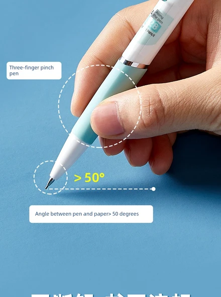 Ergonomik Mekanik Kalem 0.7mm - 3 Adet 5 Kurşun Tüp + 3 Silgi - 12