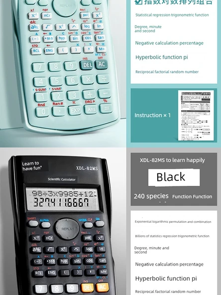 Bilimsel Hesap Makinesi - Mavi - 2'li Paket - Pil Dahil - 11