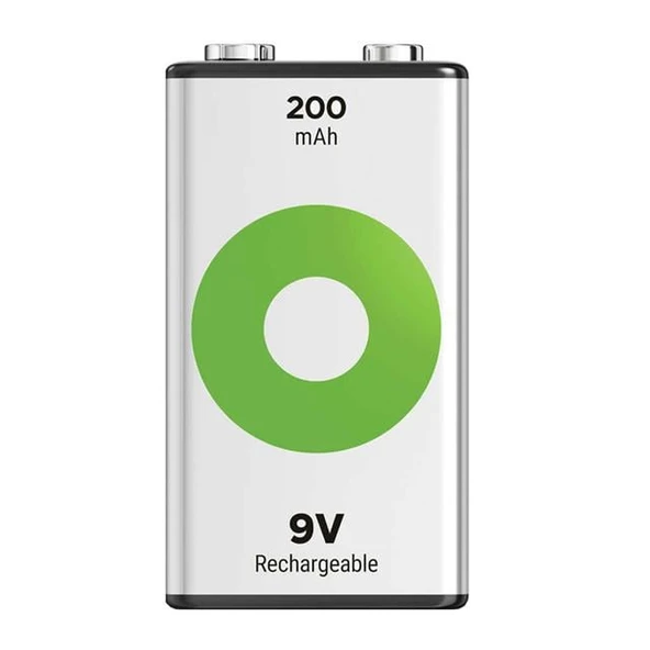 GP Batteries ReCyko 200 mAh 9V Boy Ni-Mh Şarjlı Pil Tekli Paket