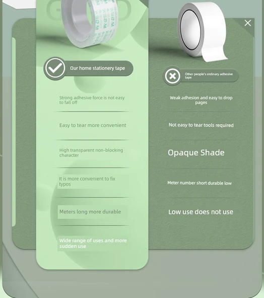 Yapışkan Bant - 1 Silindir 8 Rulo - 1.8cm Genişlik 16.4m Uzunluk - Resim 10