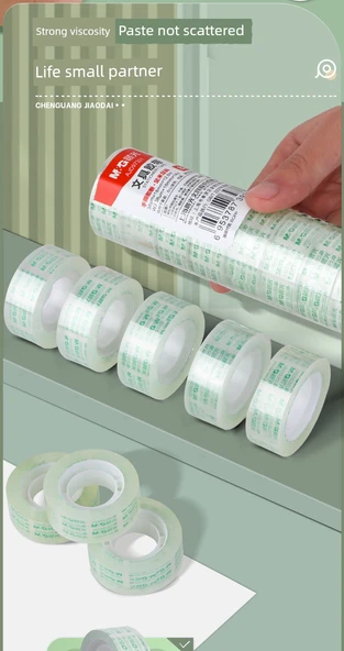 Yapışkan Bant - 1 Silindir 8 Rulo - 1.8cm Genişlik 16.4m Uzunluk - Resim 9